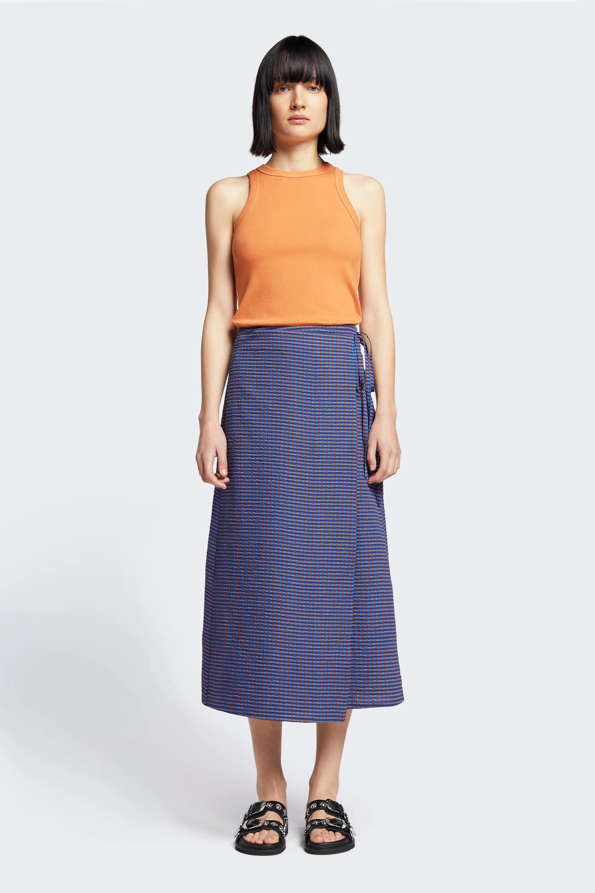 Edge Skirt Blue Check