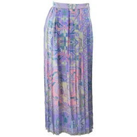 EMANUEL UNGARO Sheer Patterned Pleated Skirt Size 4