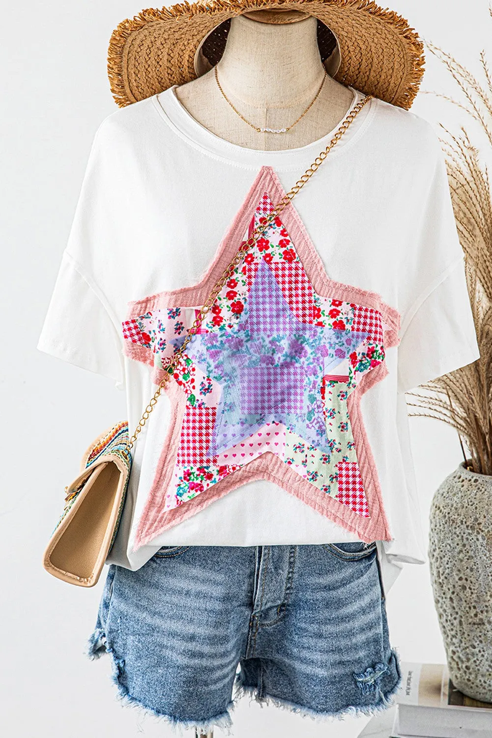 FashionWorks Star Patchwork T-Shirt