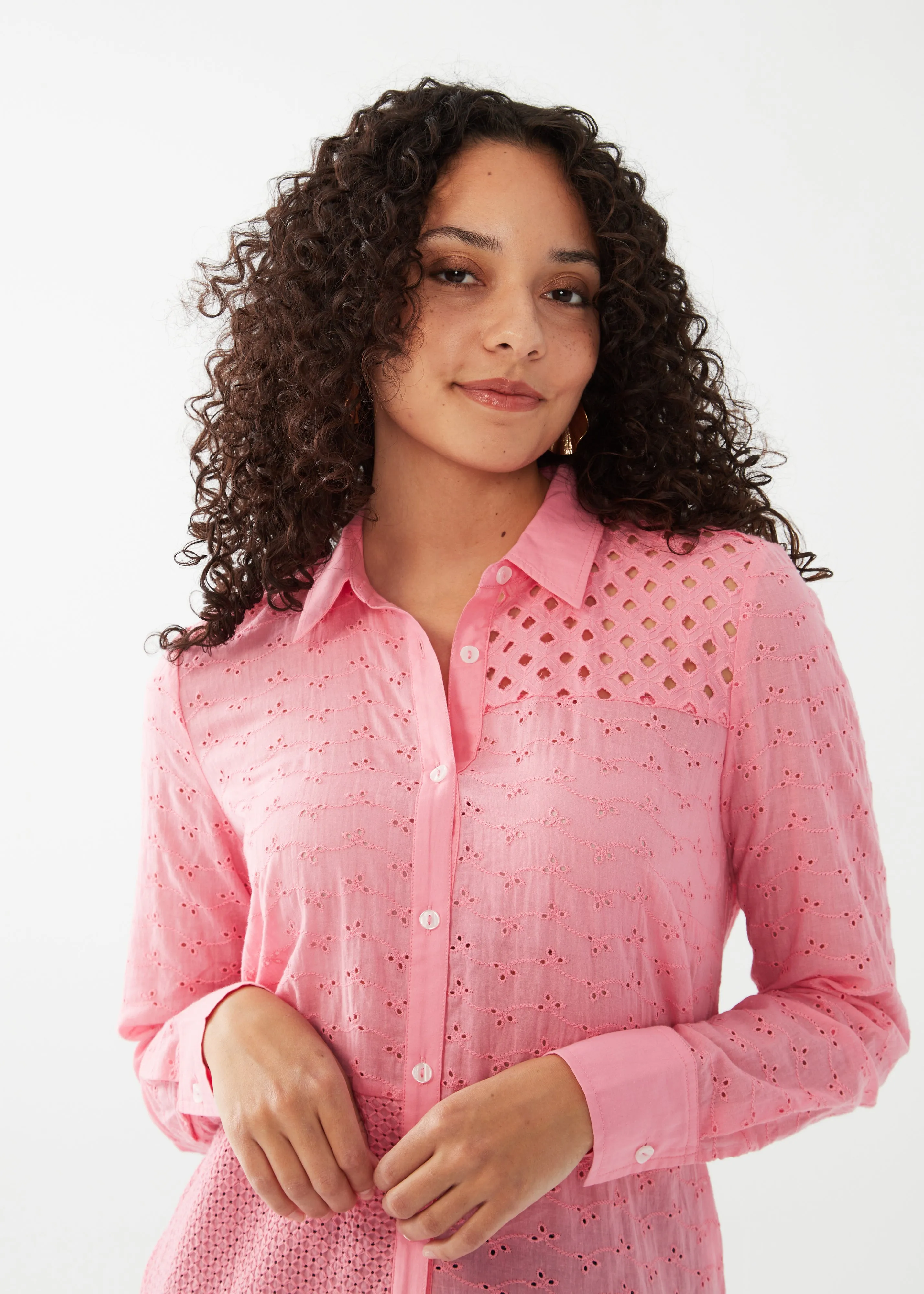 FDJ Patchwork Eyelet Tunic Shirt