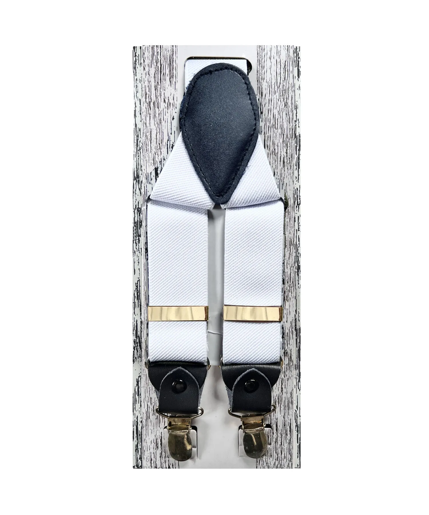 Fratello Clip On Suspenders - White