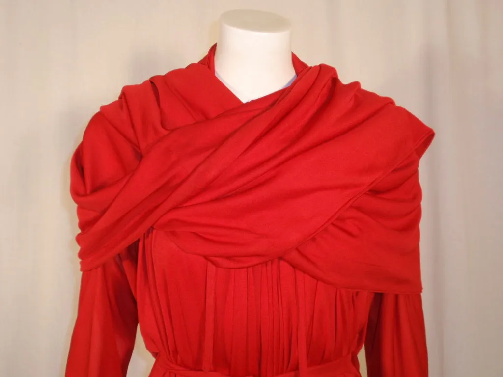 GEOFFREY BEENE Red Jersey Knit 3 Pc Skirt, Top, and Wrap Ensemble