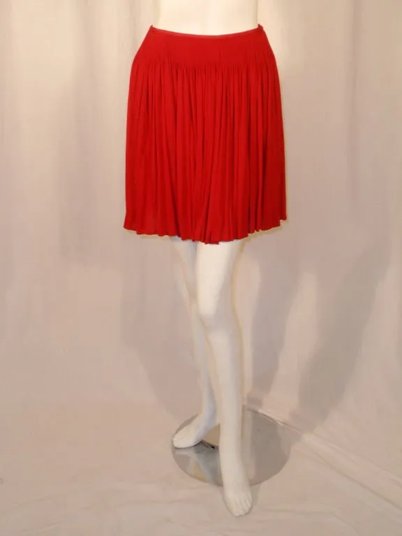 GEOFFREY BEENE Red Jersey Knit 3 Pc Skirt, Top, and Wrap Ensemble