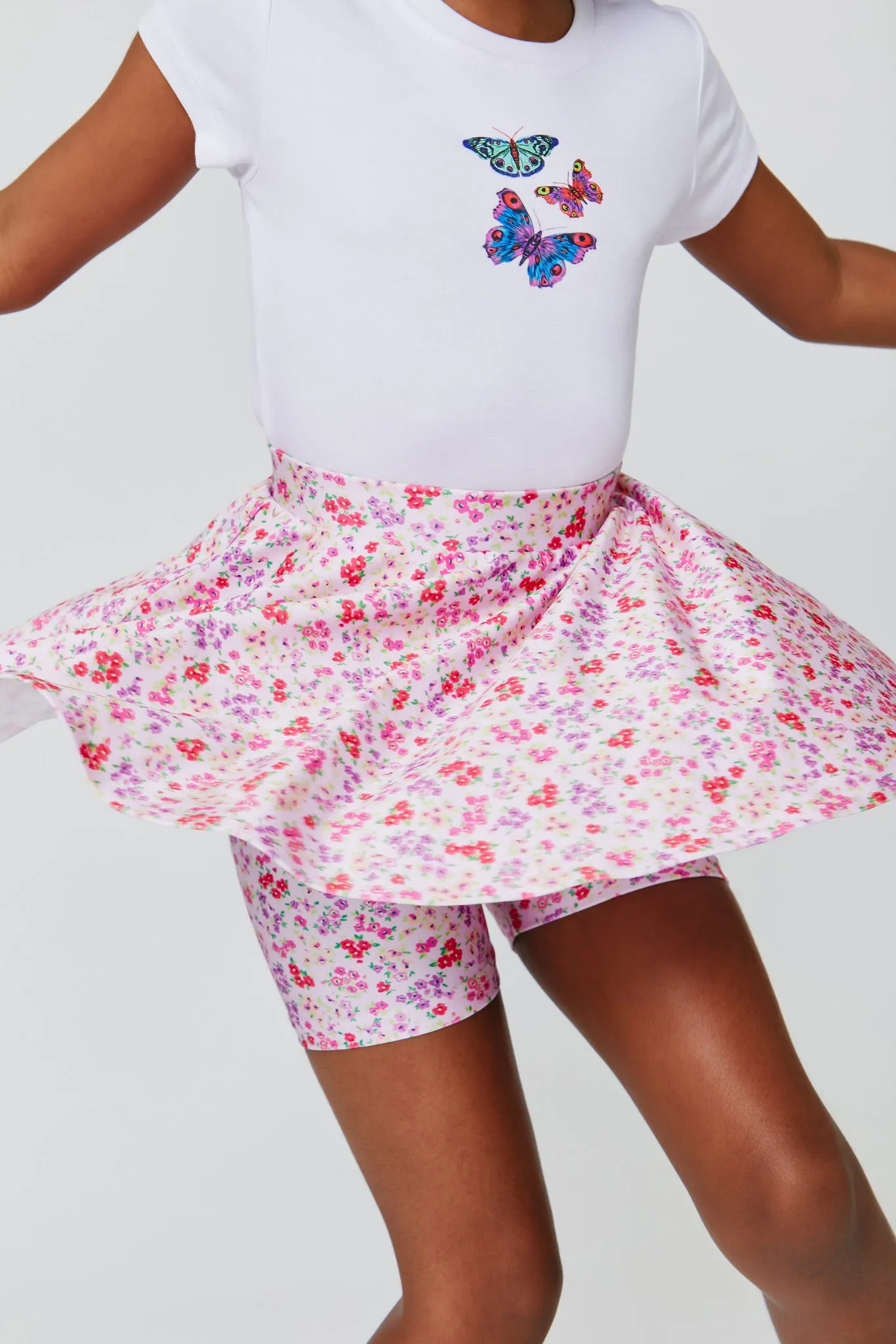 Girls Skater Skirt in Mini Pastel Floral