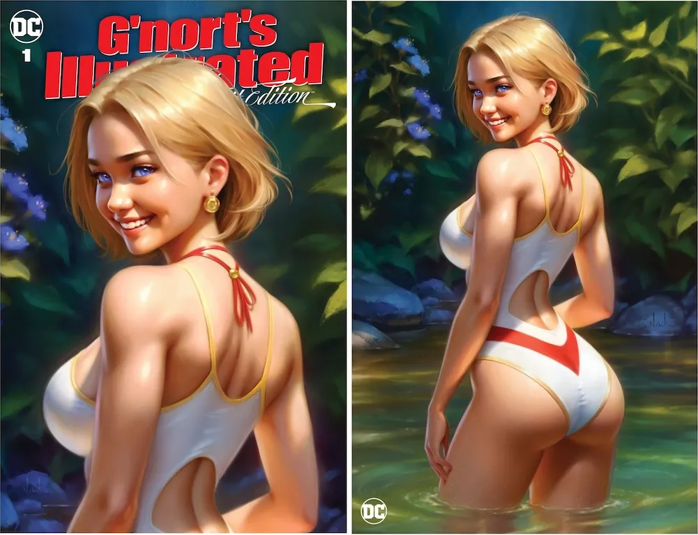 GNORT'S ILLUSTRATED 1 WILL JACK POWER GIRL SWIM SUIT VARIANTS