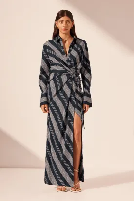 HARLOW DRAPED SHIRT MAXI DRESS