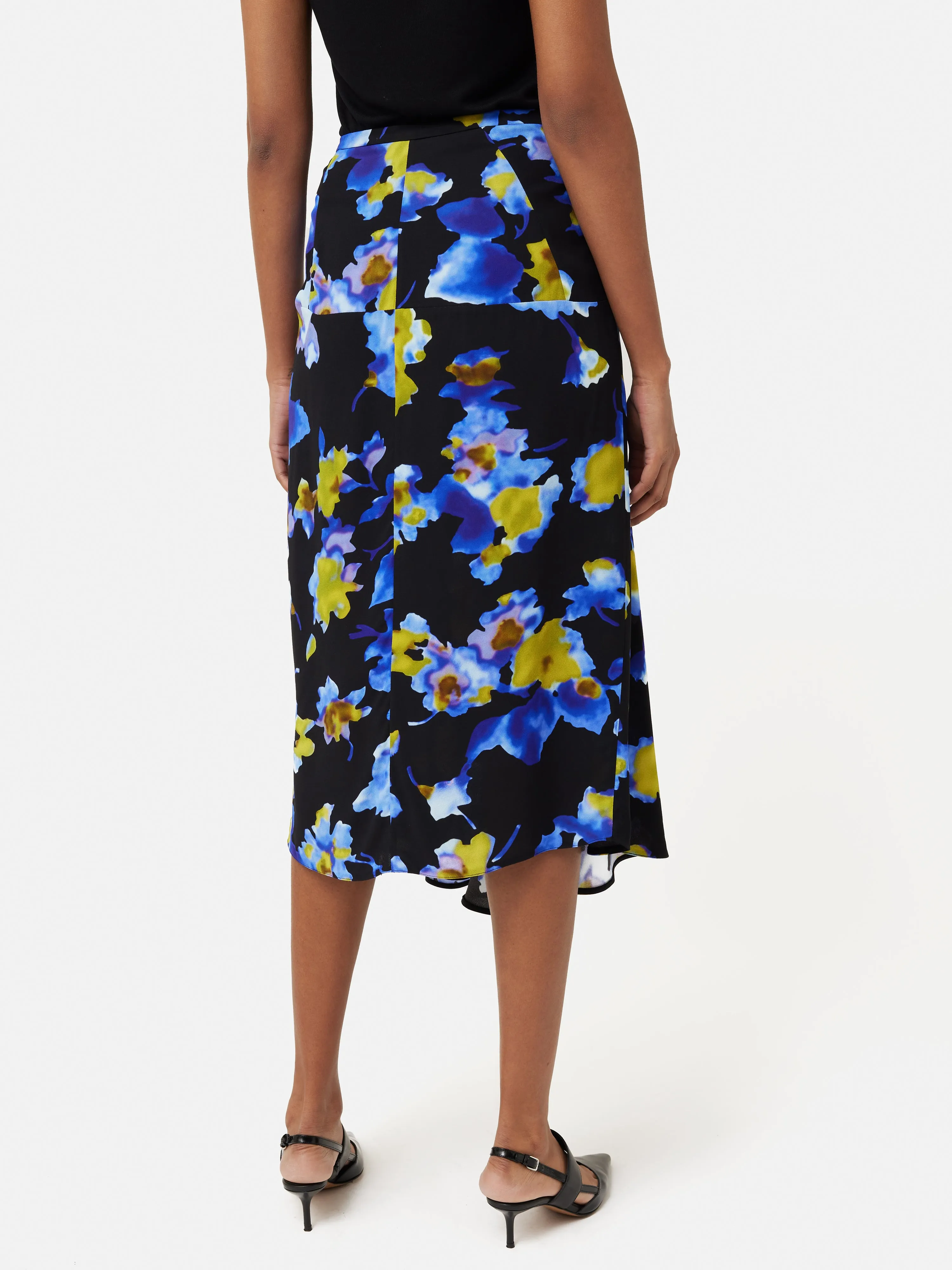 Haze Floral Crepe Skirt | Blue