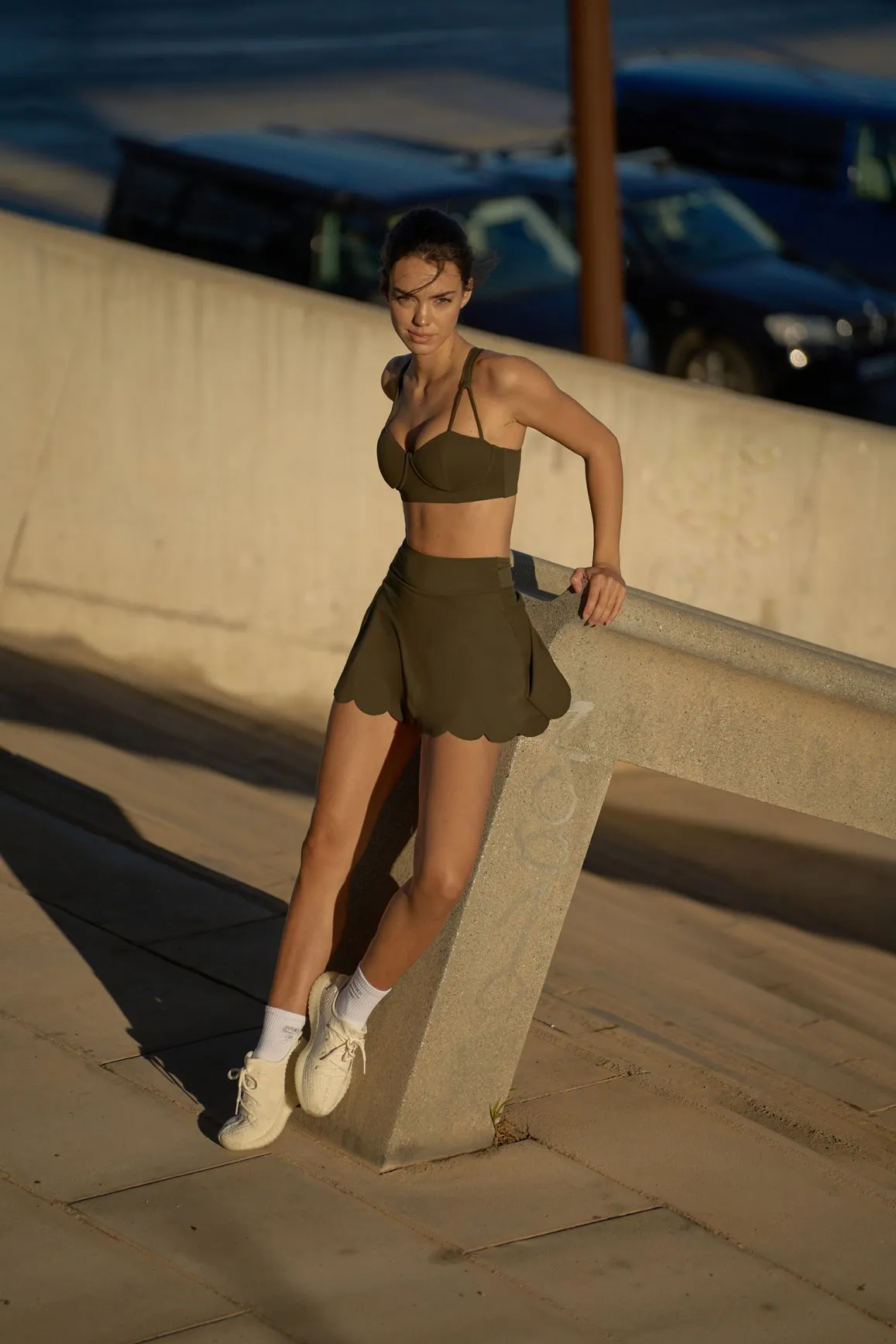 High-Waist A-line Tennis Skirt