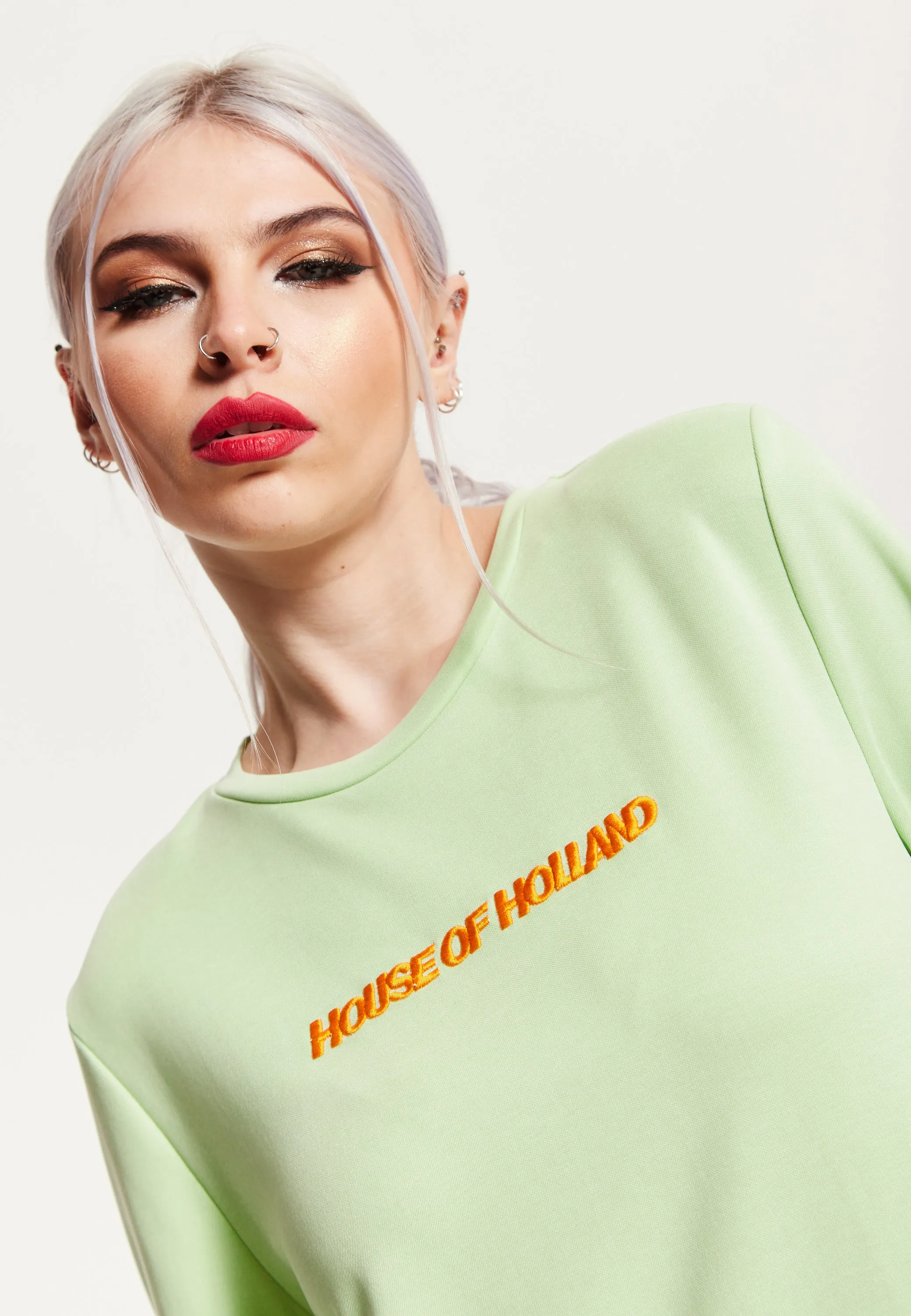 House Of Holland Sage Tencel T-Shirt Dress With Logo Embroidery