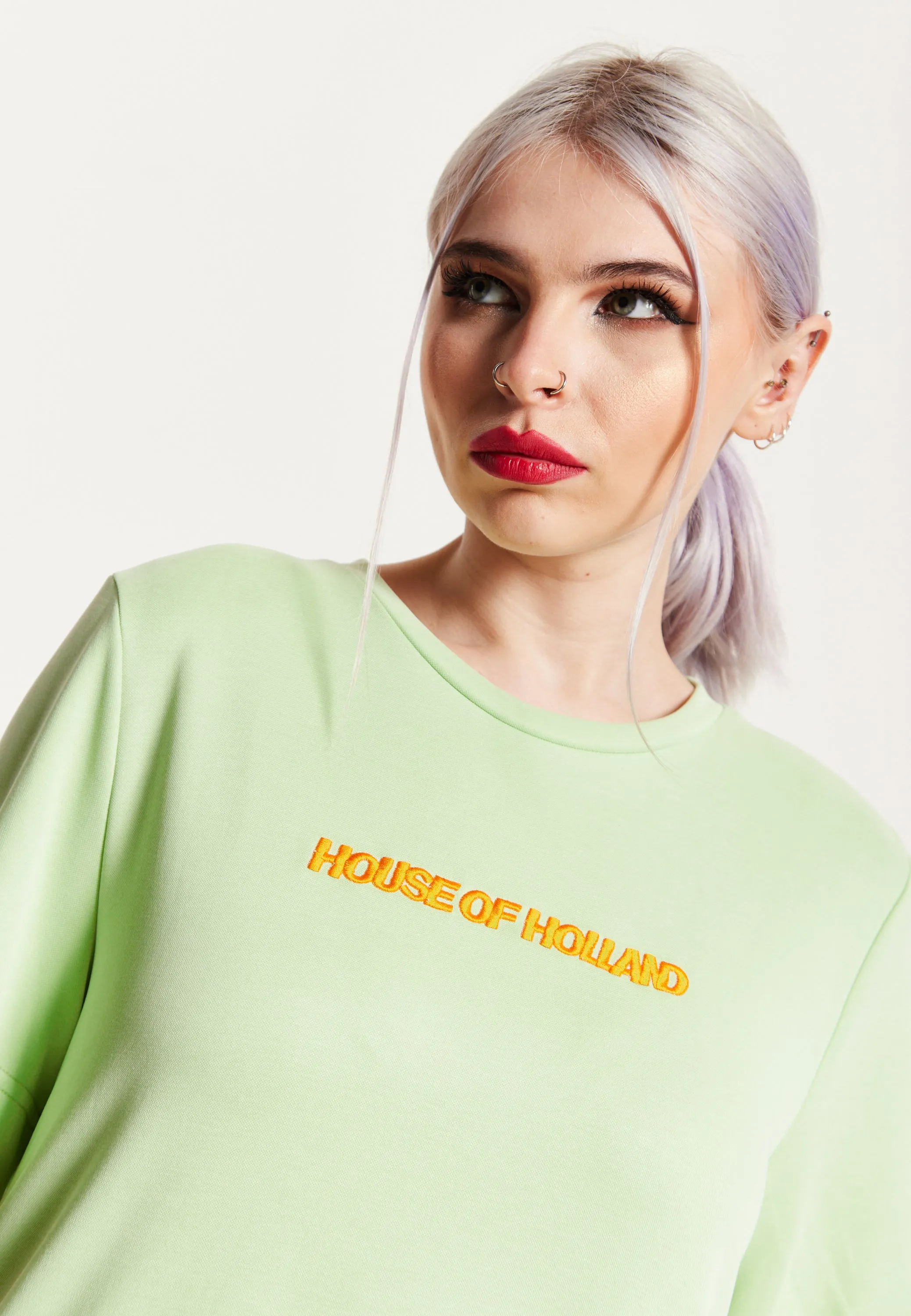 House Of Holland Sage Tencel T-Shirt Dress With Logo Embroidery