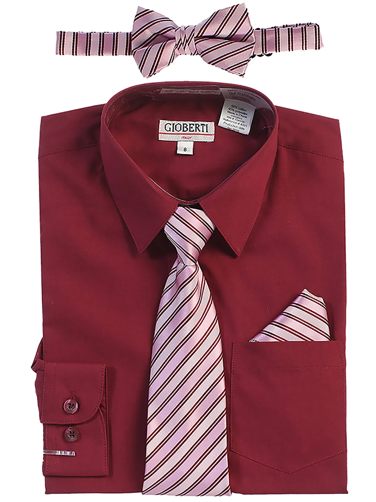 Kid's (2T-7) Shirt w/ Stripe Tie Set