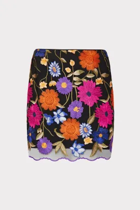 Kristina Fall Foliage Embroidery Skirt