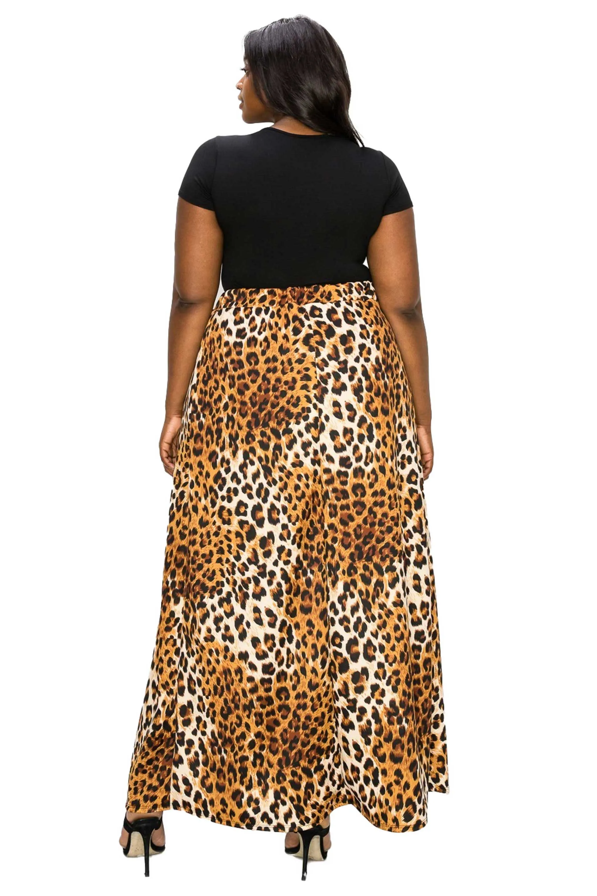 Leopard Wrap Maxi Skirt