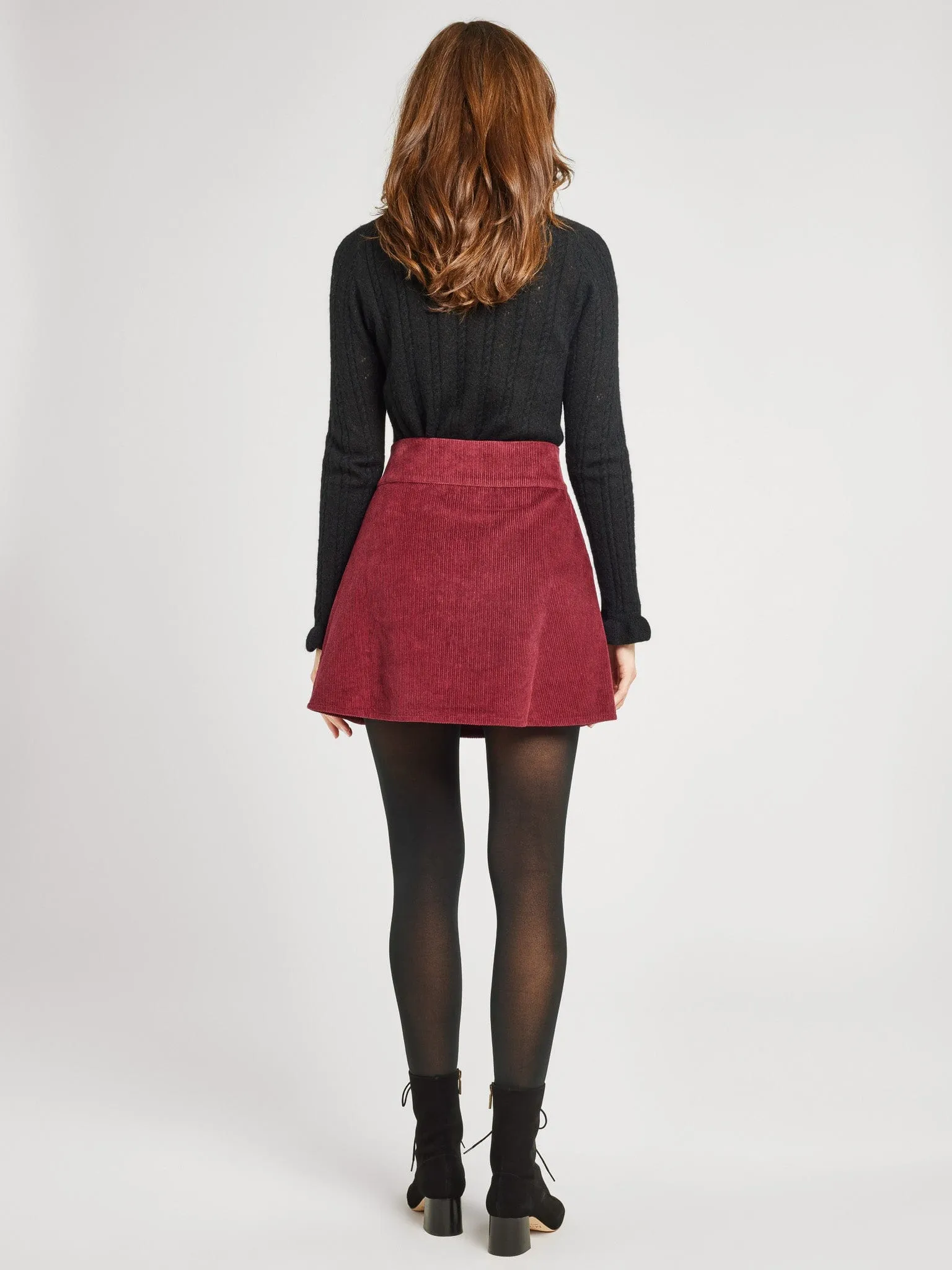 Lorelei Raspberry Corduroy Skirt