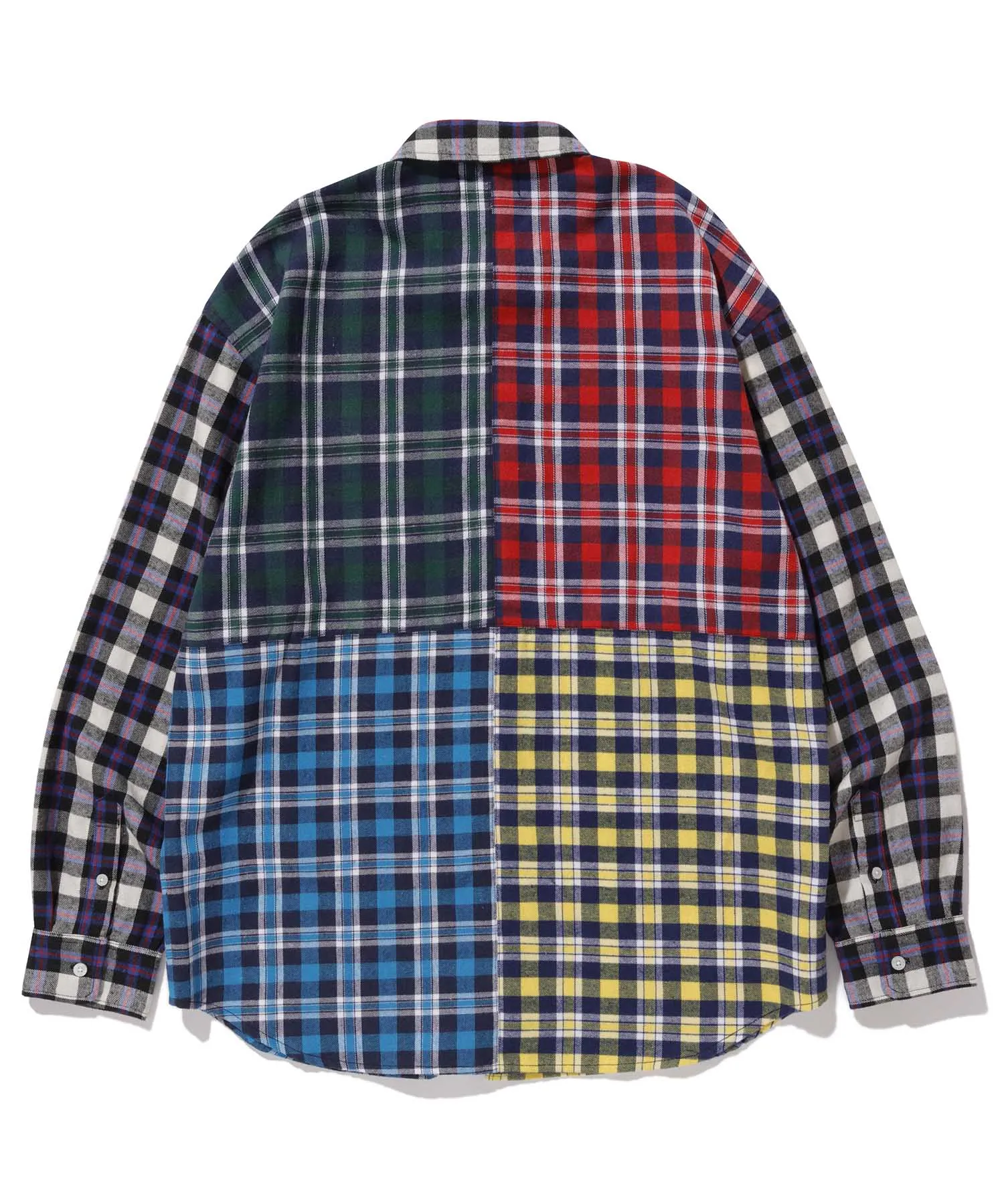 L/S PATCHWORK BUTTON UP