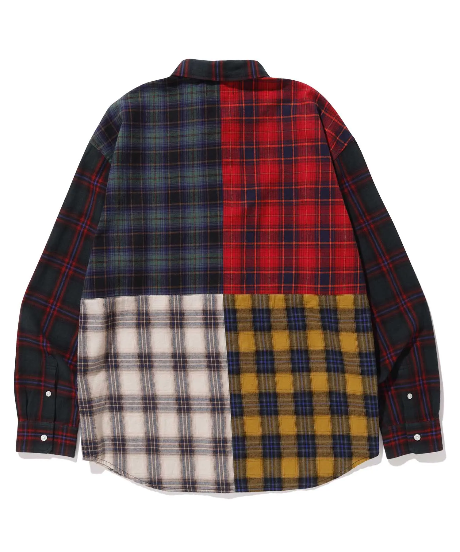 L/S PATCHWORK BUTTON UP