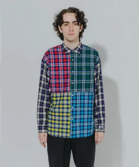 L/S PATCHWORK BUTTON UP