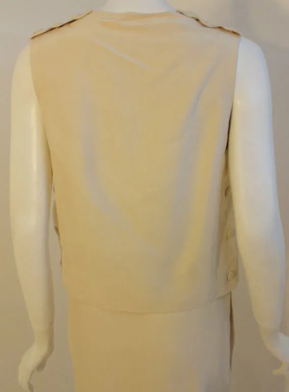 MADAME GRES 1960s 2 pc Cream Top and Skirt Set