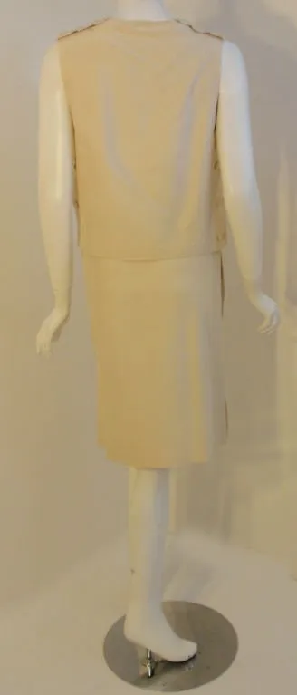 MADAME GRES 1960s 2 pc Cream Top and Skirt Set