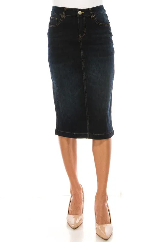 Mandy Dark Wash Jean Skirt