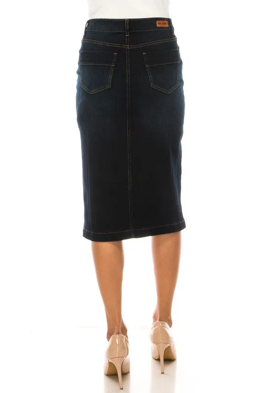 Mandy Dark Wash Jean Skirt