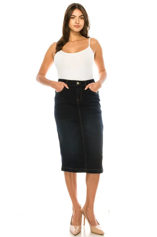 Mandy Dark Wash Jean Skirt