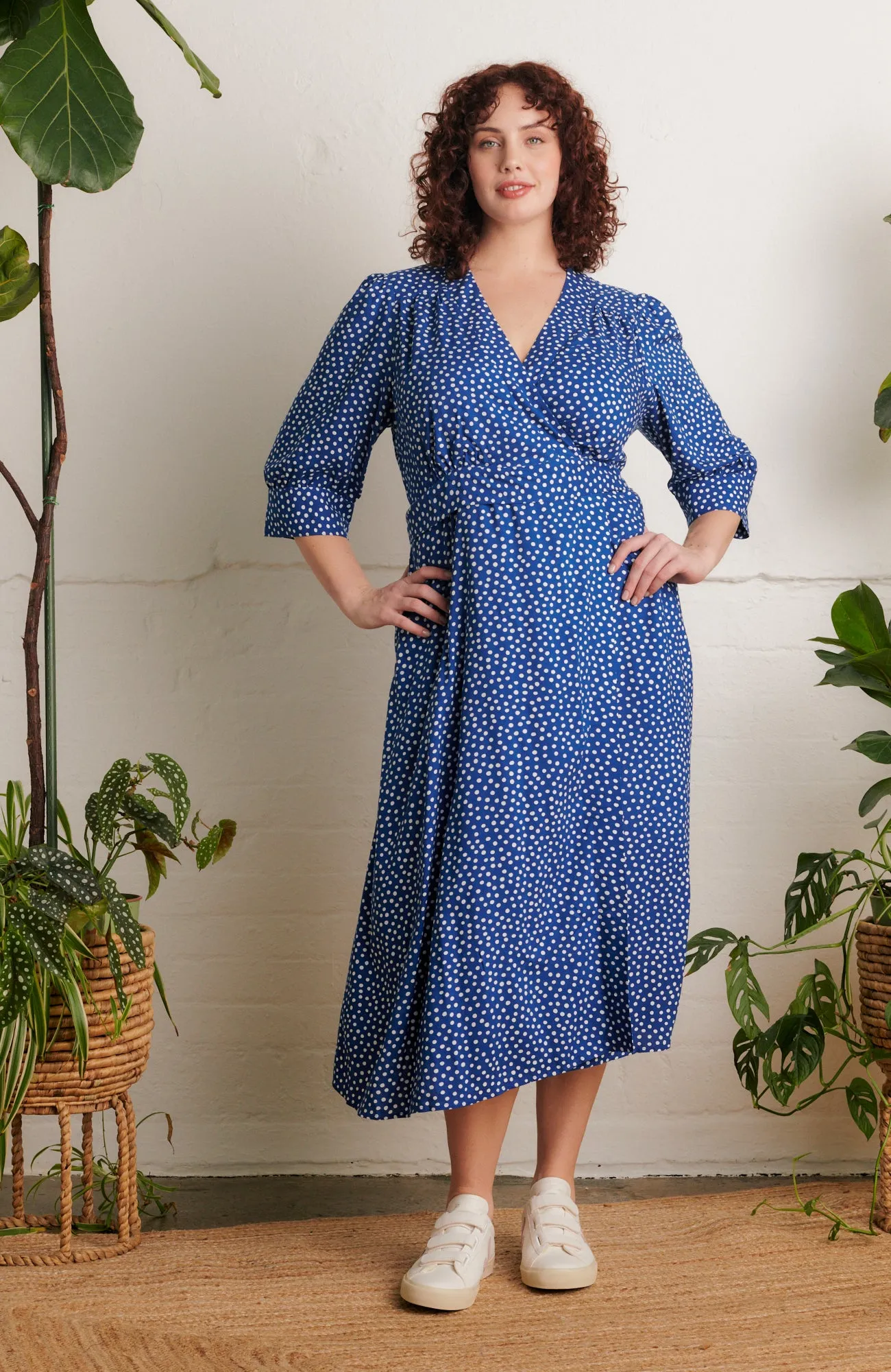 Marianna Blue Scattered Spot Dress