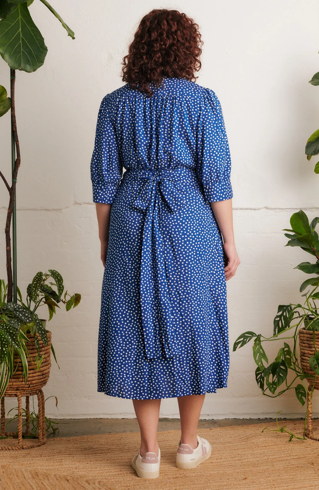 Marianna Blue Scattered Spot Dress