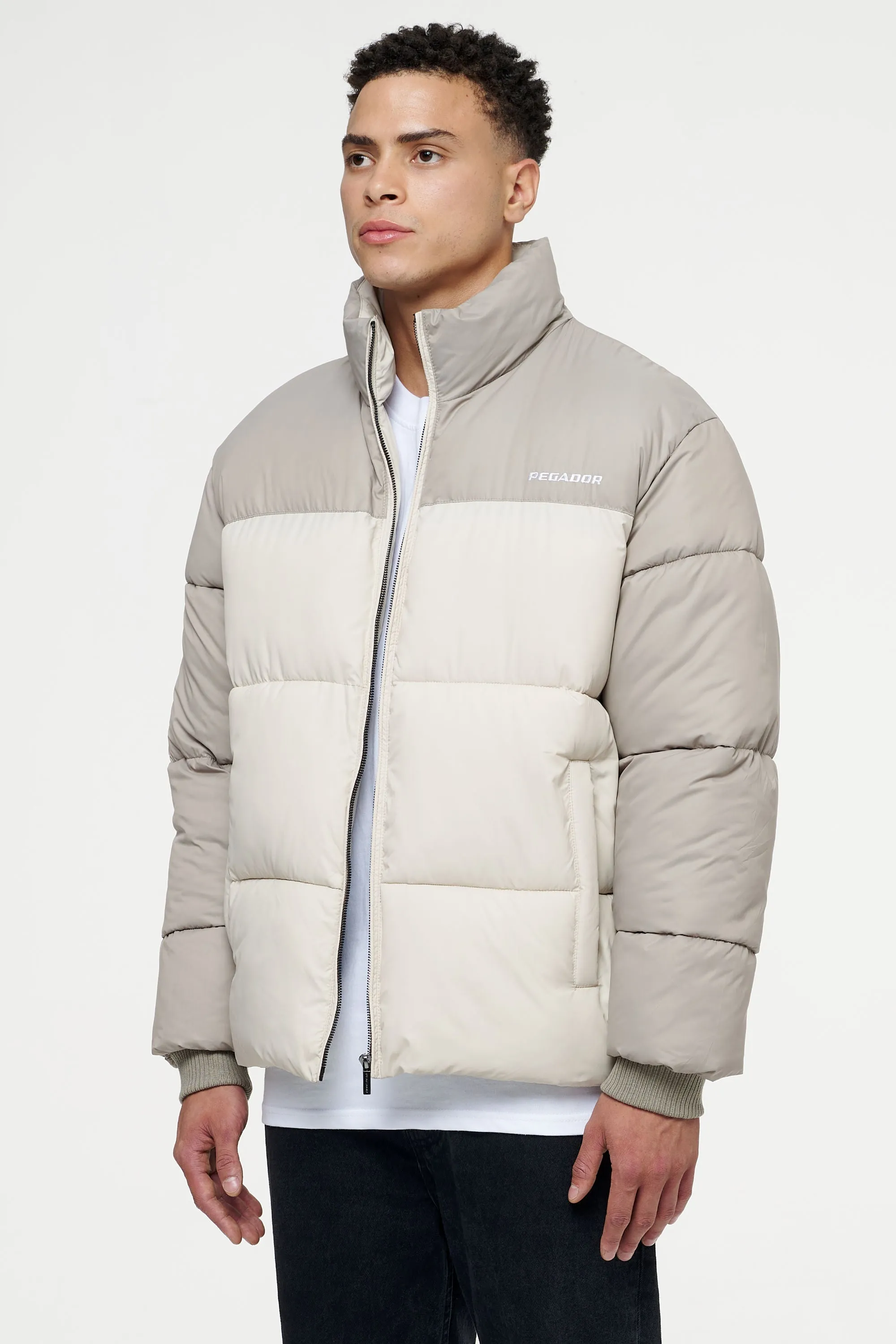 Marrero Patchwork Puffer Jacket Cream Earth