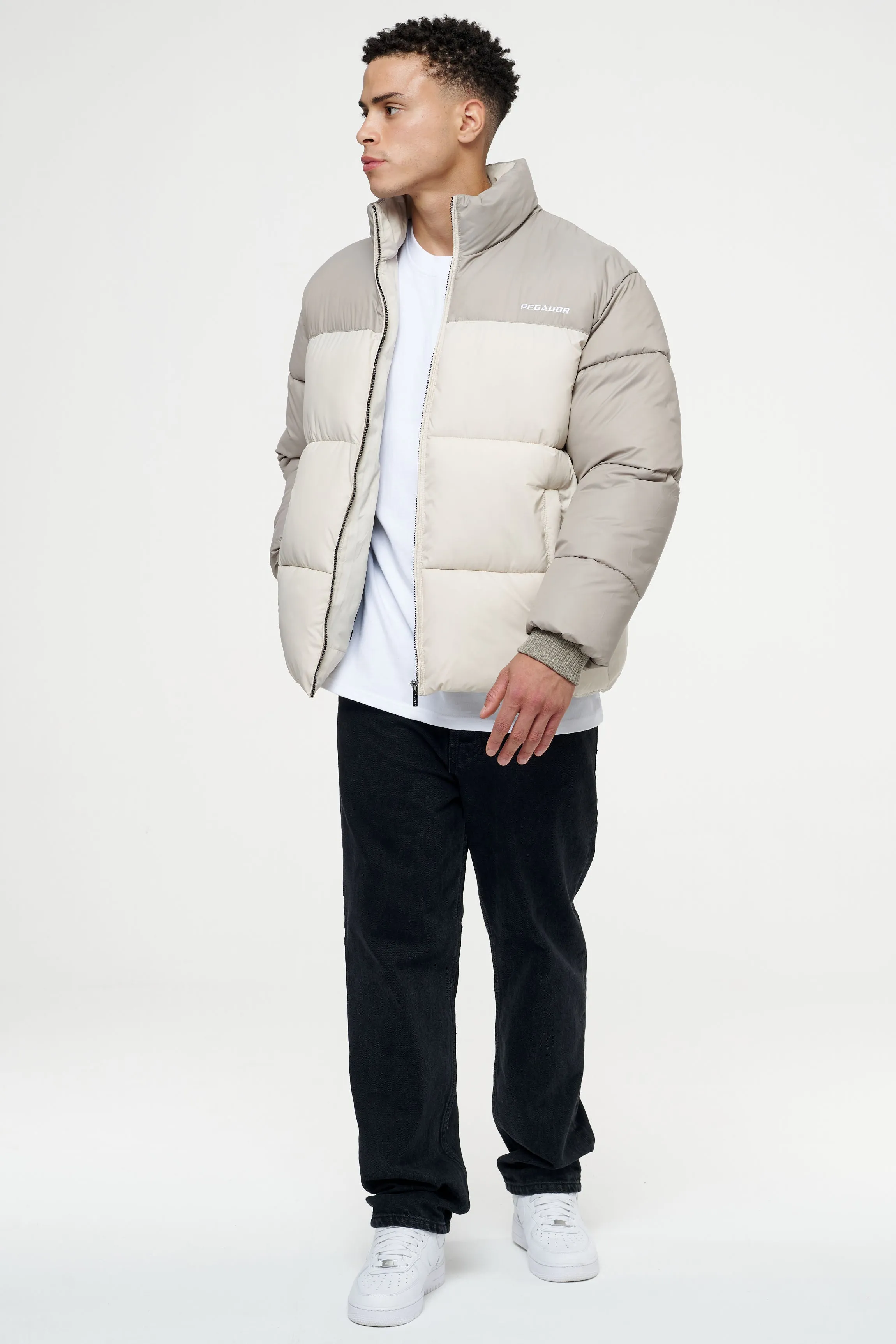 Marrero Patchwork Puffer Jacket Cream Earth