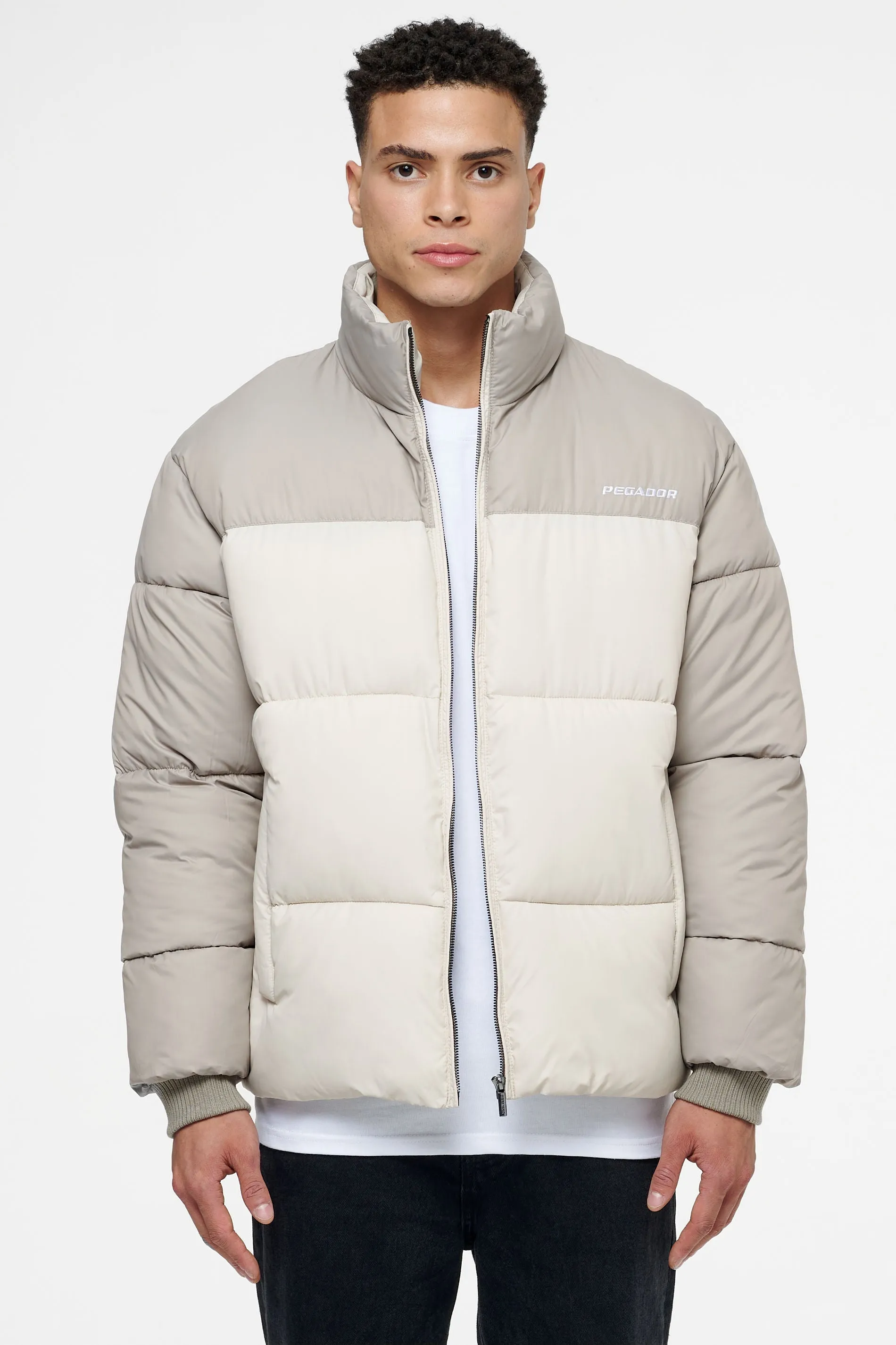 Marrero Patchwork Puffer Jacket Cream Earth