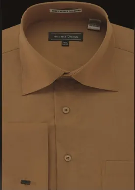 Men's French Cuff Dress Shirt Spread Collar- CAPPUCCINO