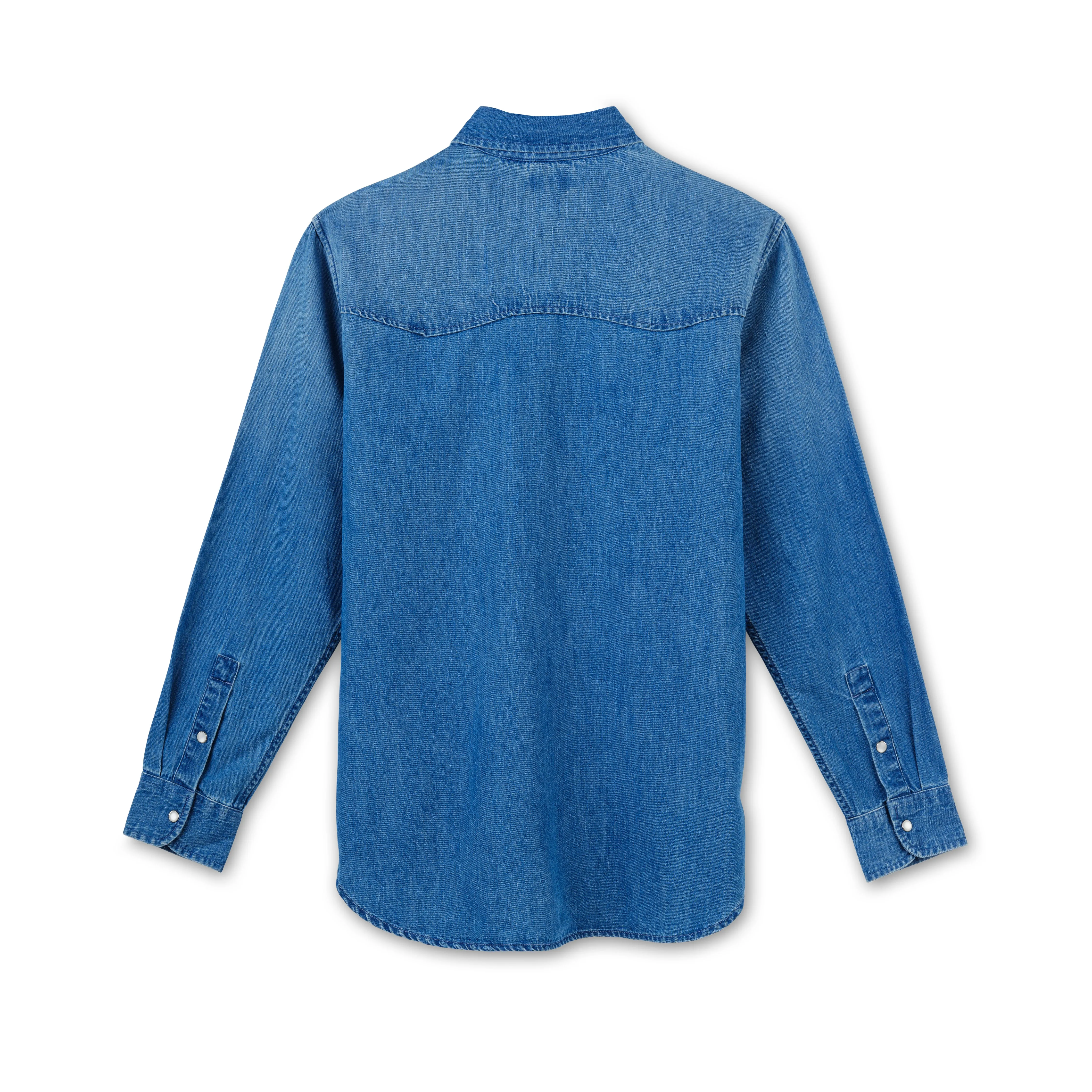 Men’s Two Pocket Ranch Shirt, Denim