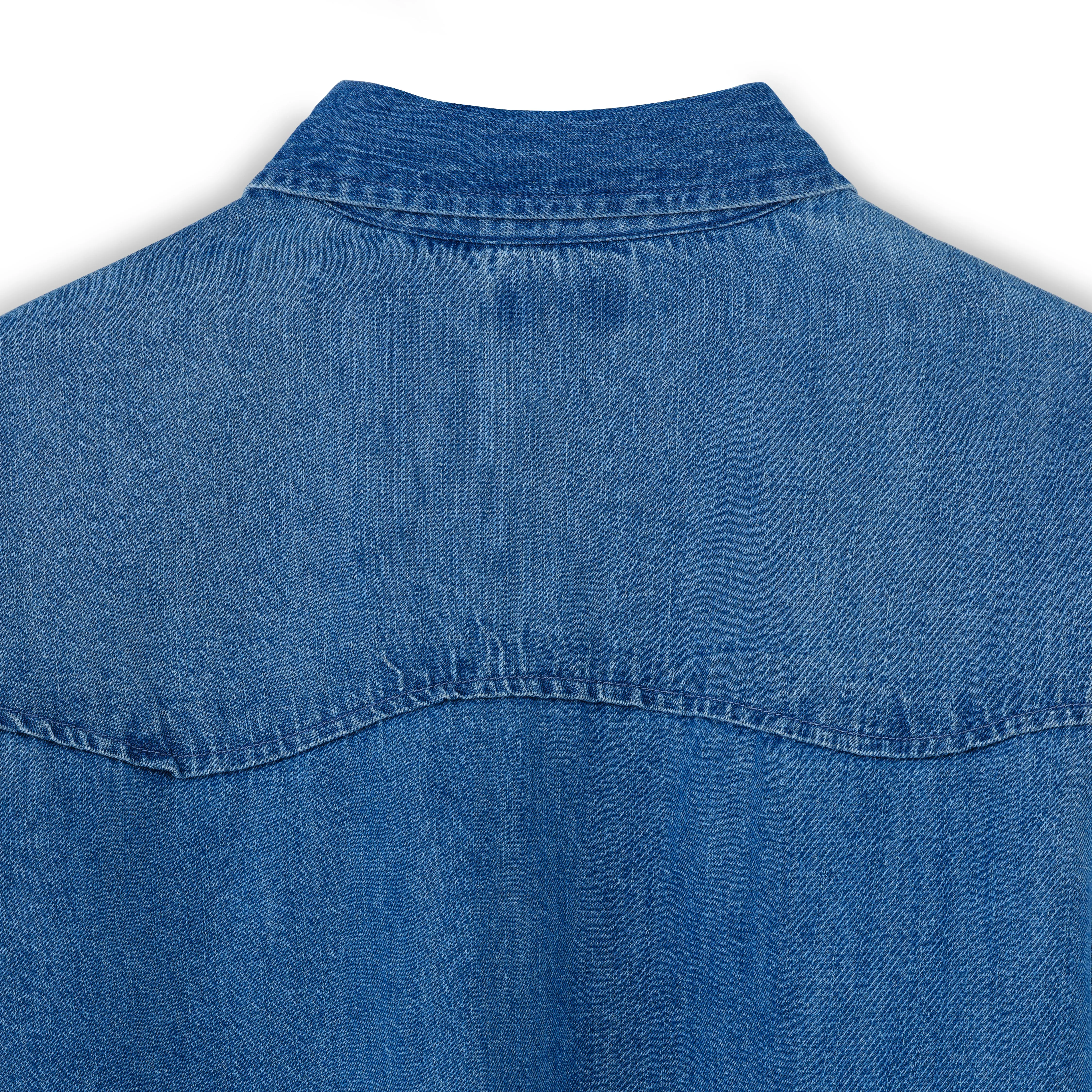 Men’s Two Pocket Ranch Shirt, Denim