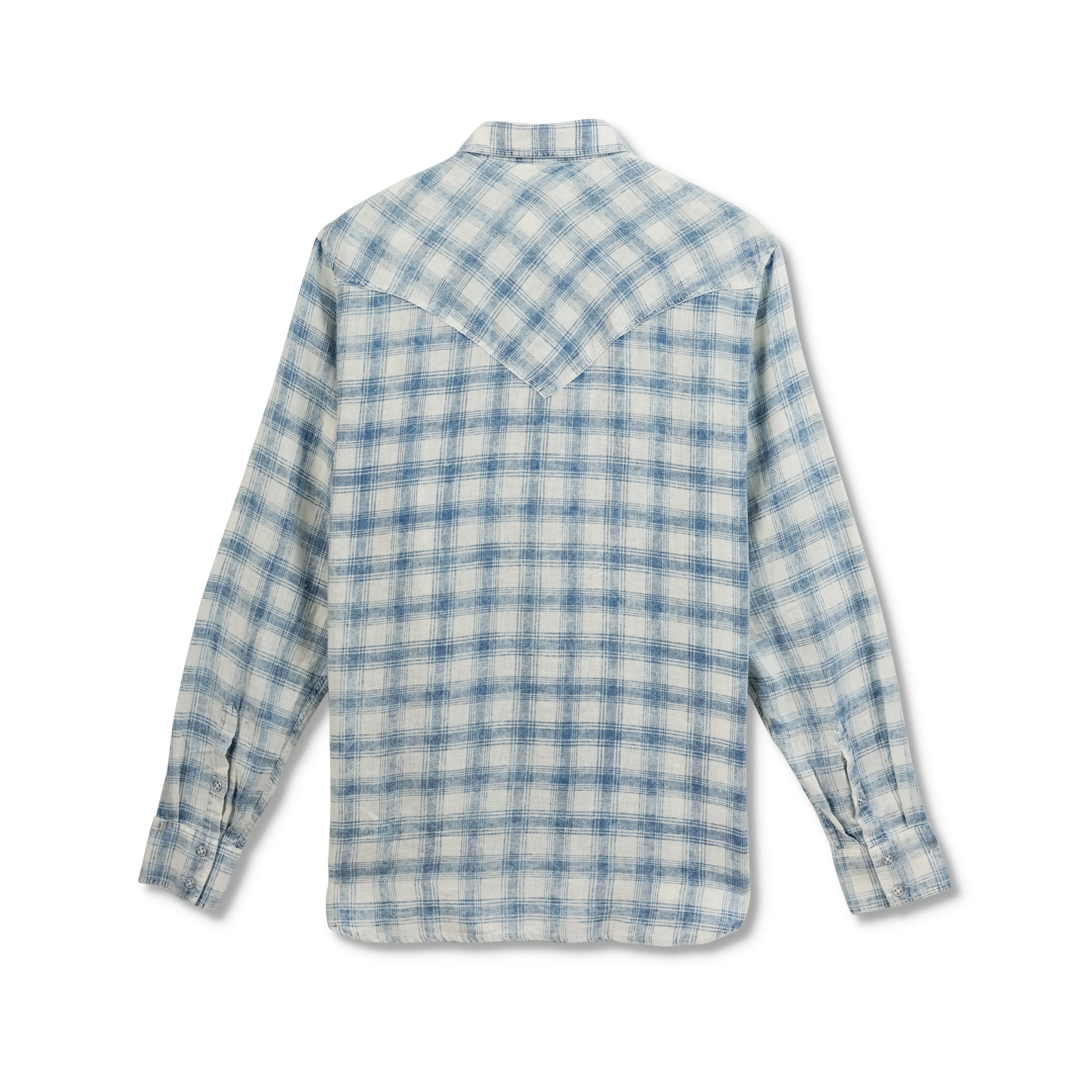 Men's Washed Plaid Western Collar Shirt