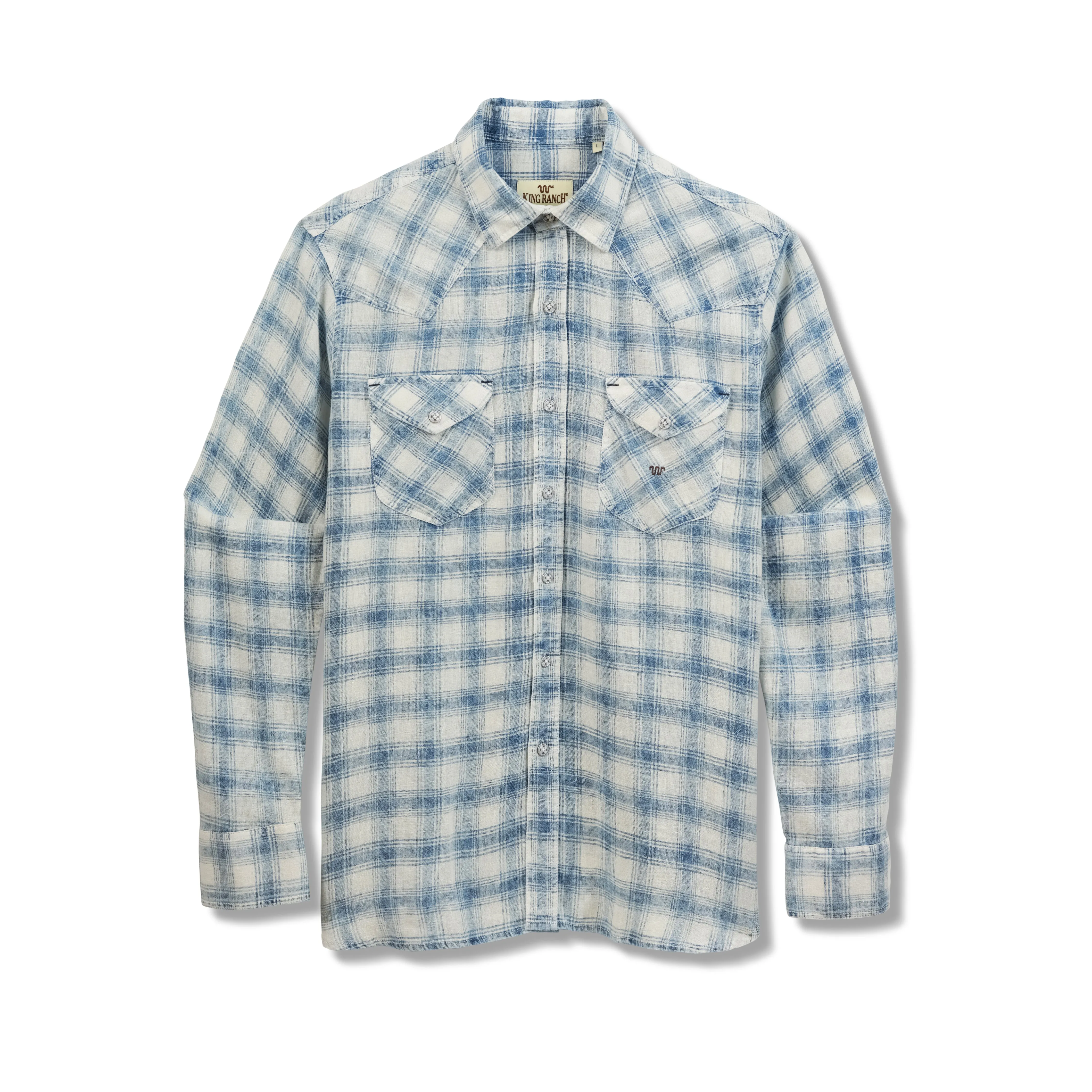 Men's Washed Plaid Western Collar Shirt