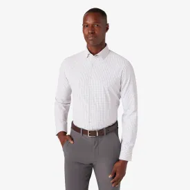 Mizzen   Main Leeward Longsleeve Dress Shirt White Navy Mini Grid - Men's