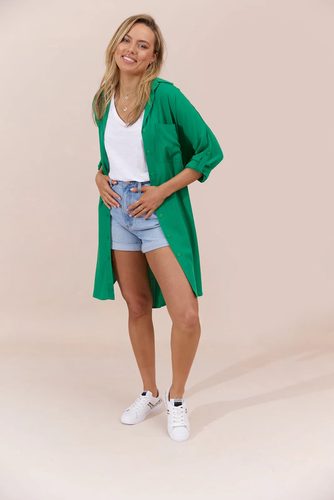 Mykonos Shirt Dress - Green - Seconds