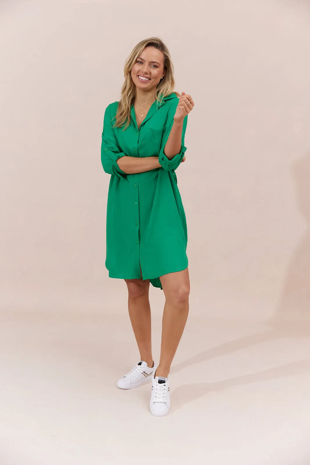 Mykonos Shirt Dress - Green - Seconds