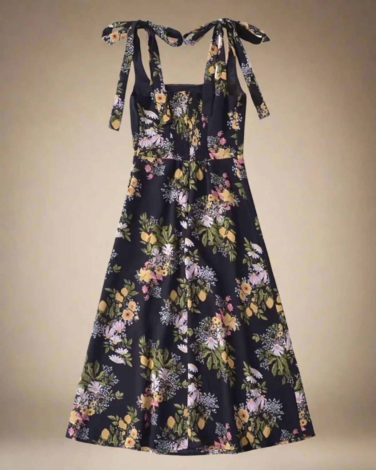 Oceane Midi Strappy Dress with Floral Print