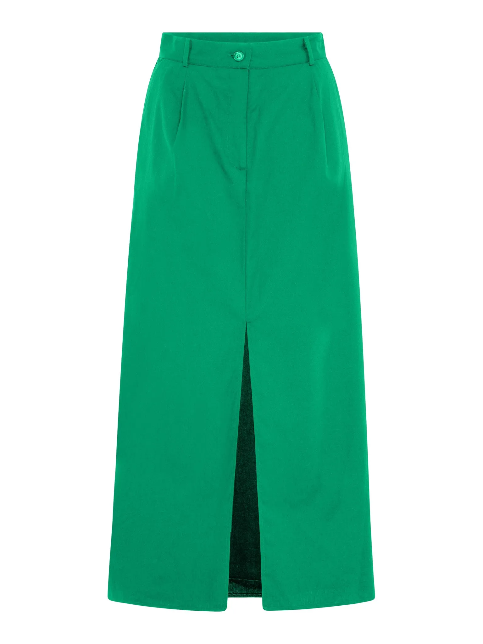 Olive A Line Midi Skirt in Green