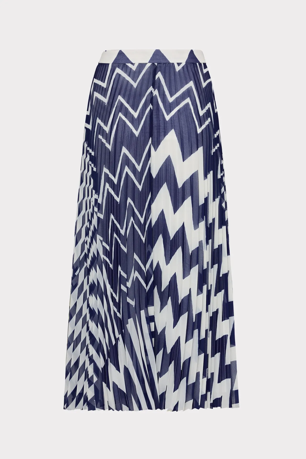 Otha Patchwork Chevron Pleated Skirt