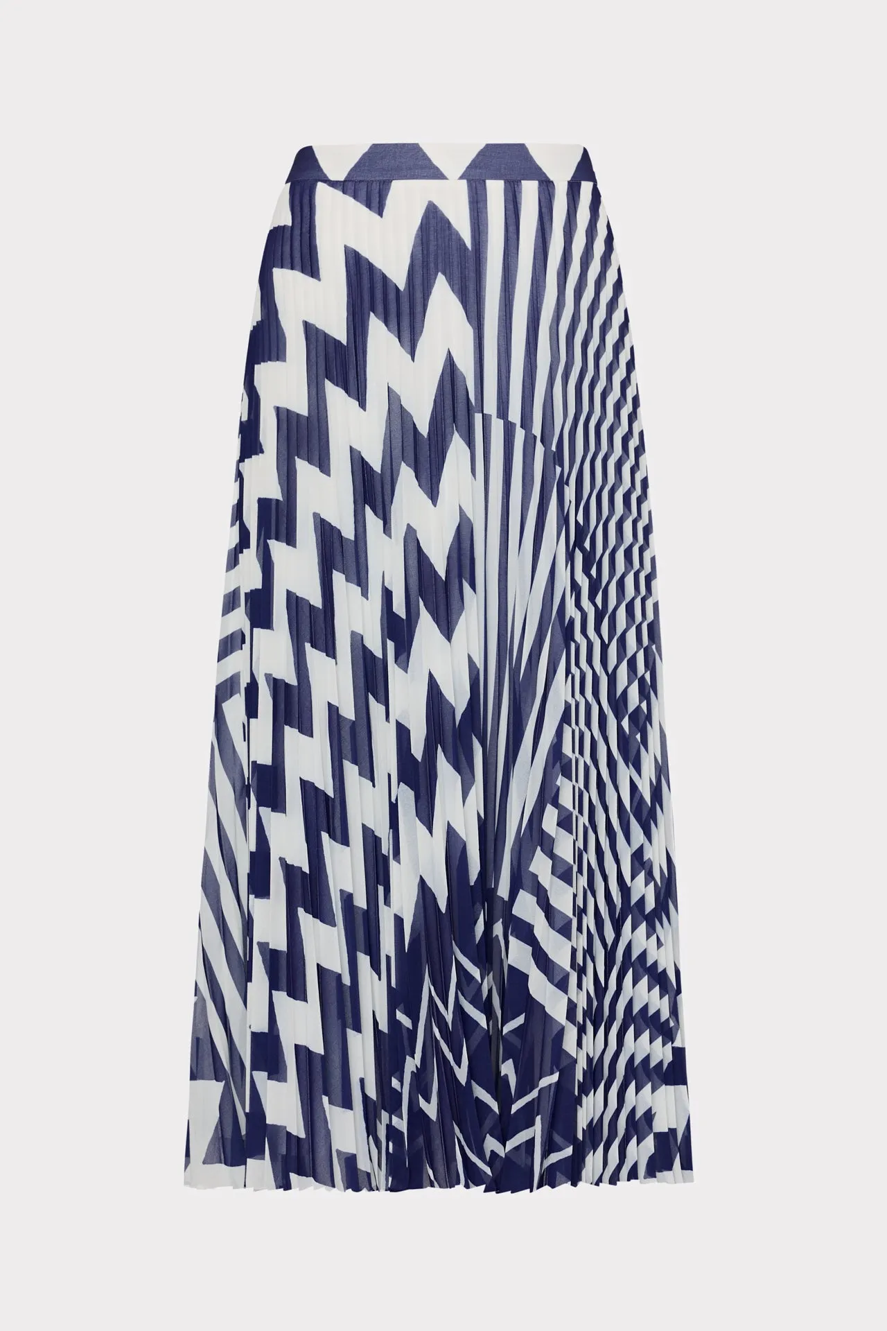 Otha Patchwork Chevron Pleated Skirt