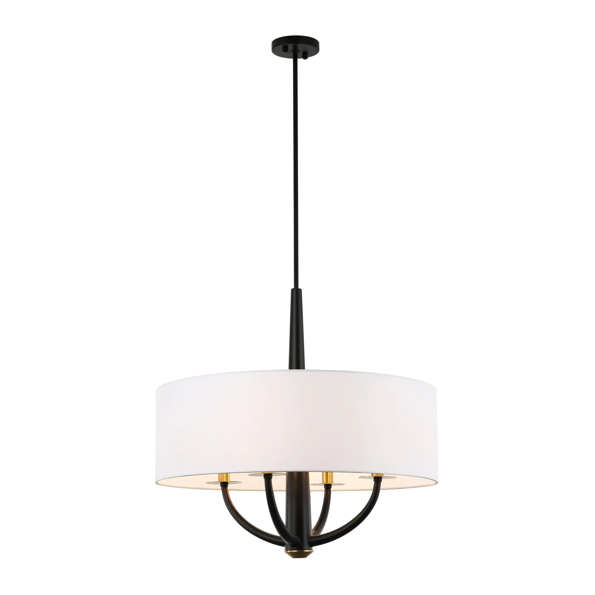 Patchwork 503P04BLSB 4-Light Pendant Light - Black/Satin Brass