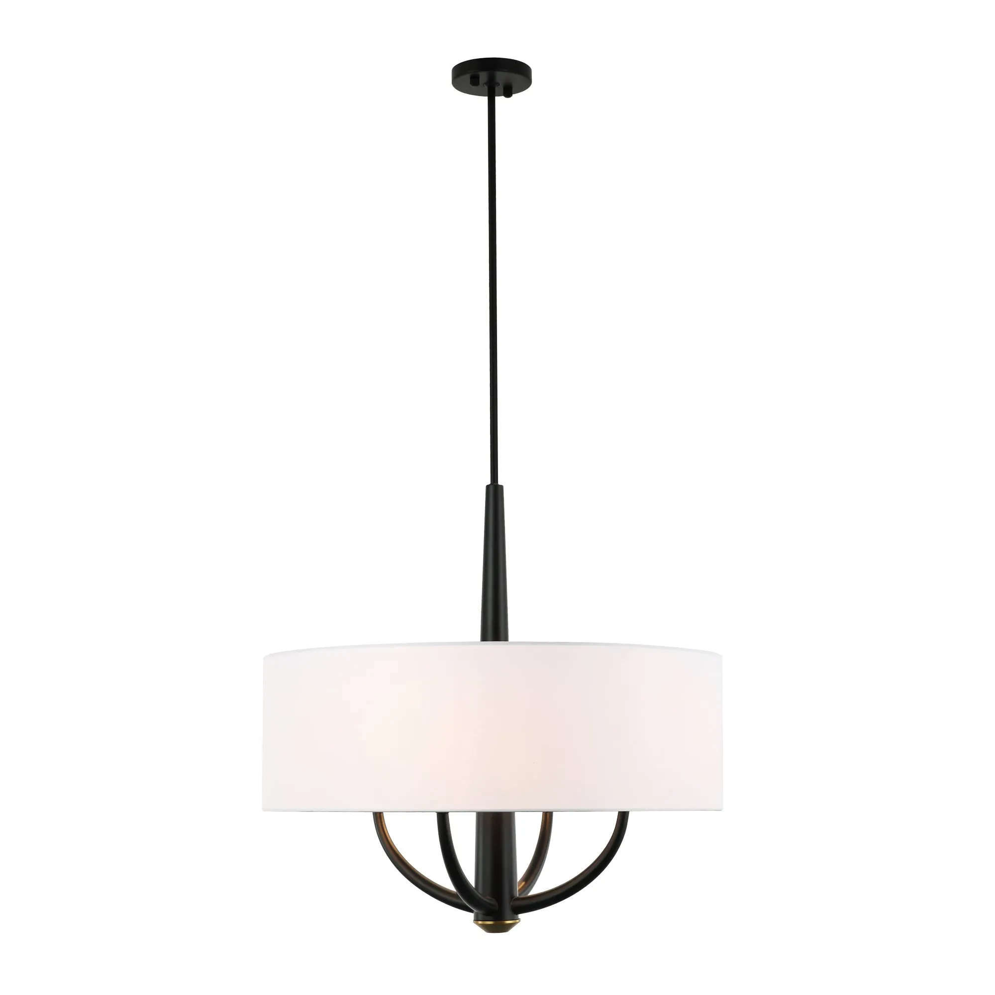 Patchwork 503P04BLSB 4-Light Pendant Light - Black/Satin Brass