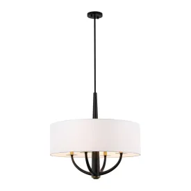 Patchwork 503P04BLSB 4-Light Pendant Light - Black/Satin Brass