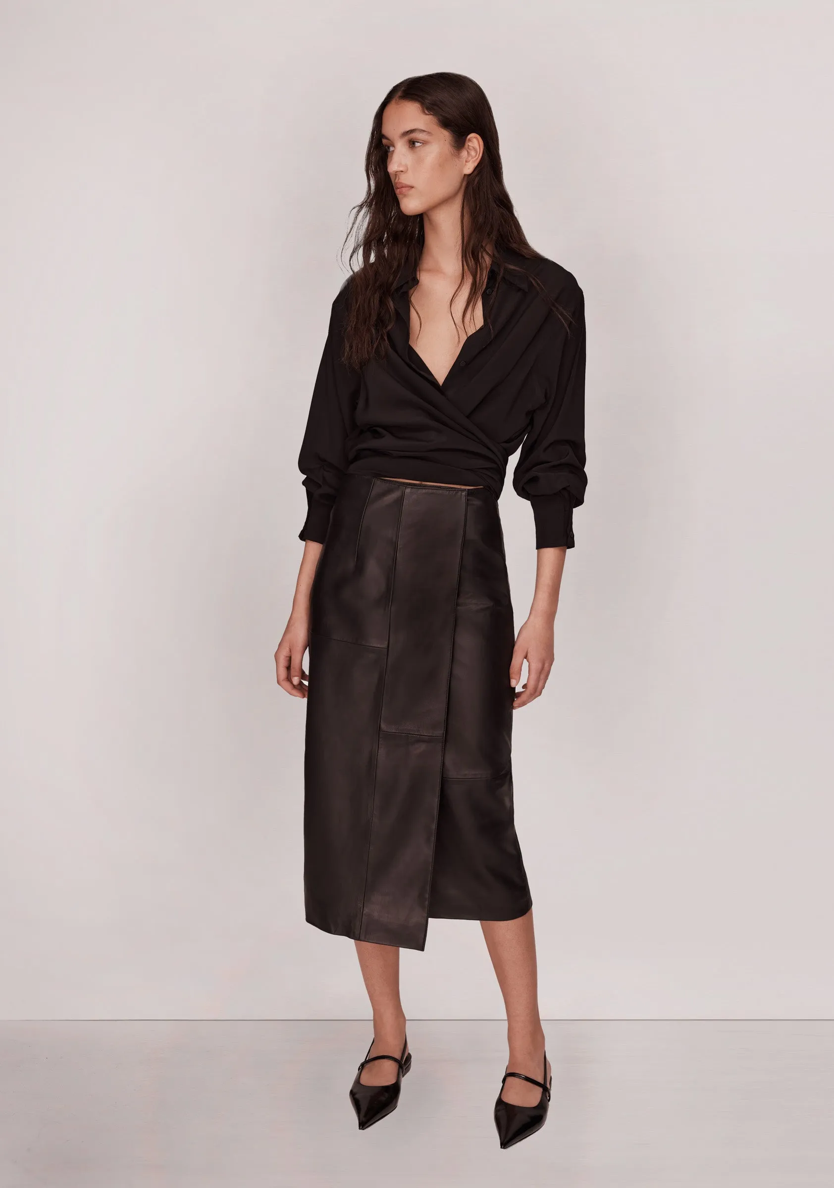 Patti Leather Skirt_Black