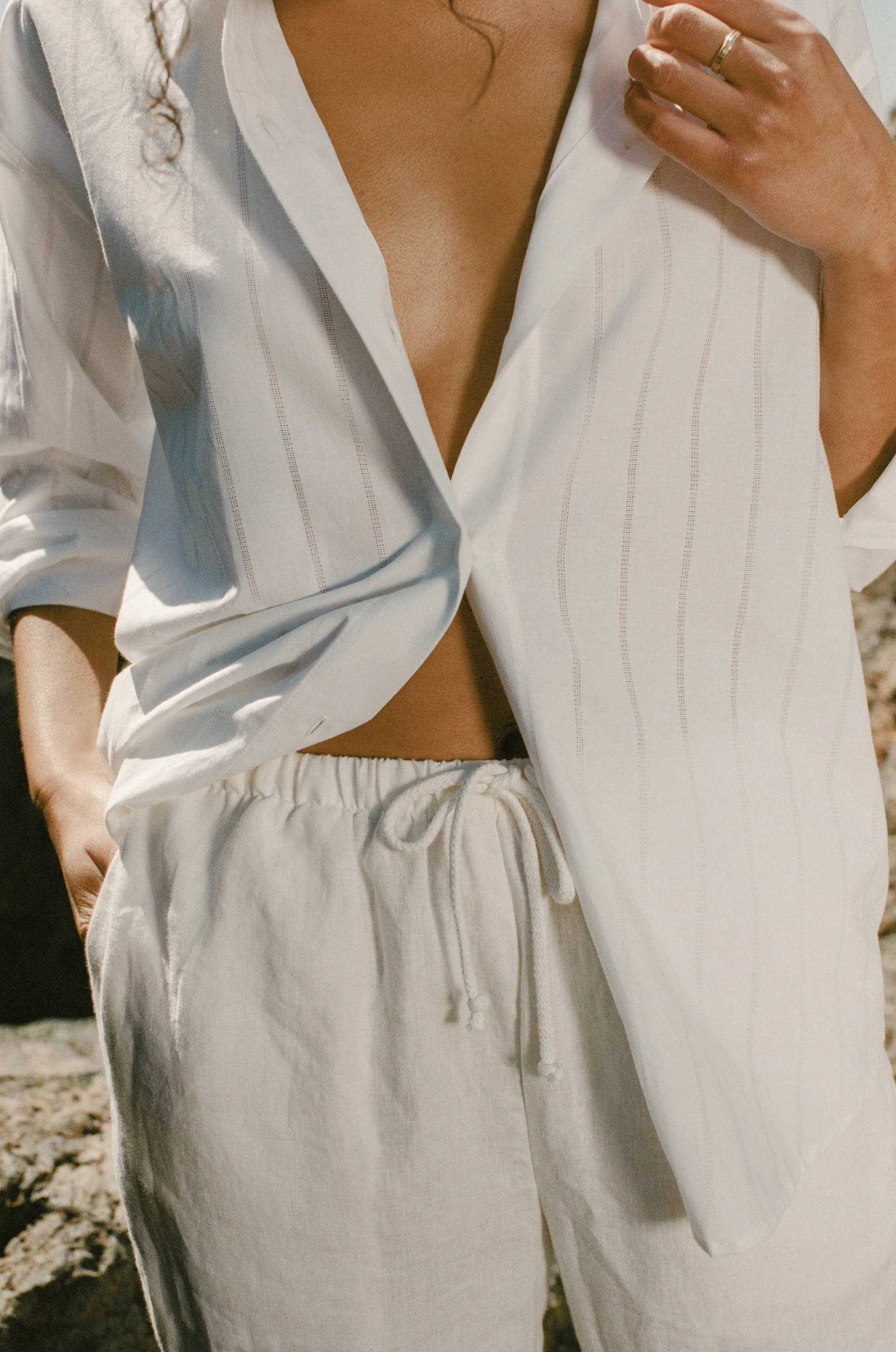 Peri Shirt in White Poplin