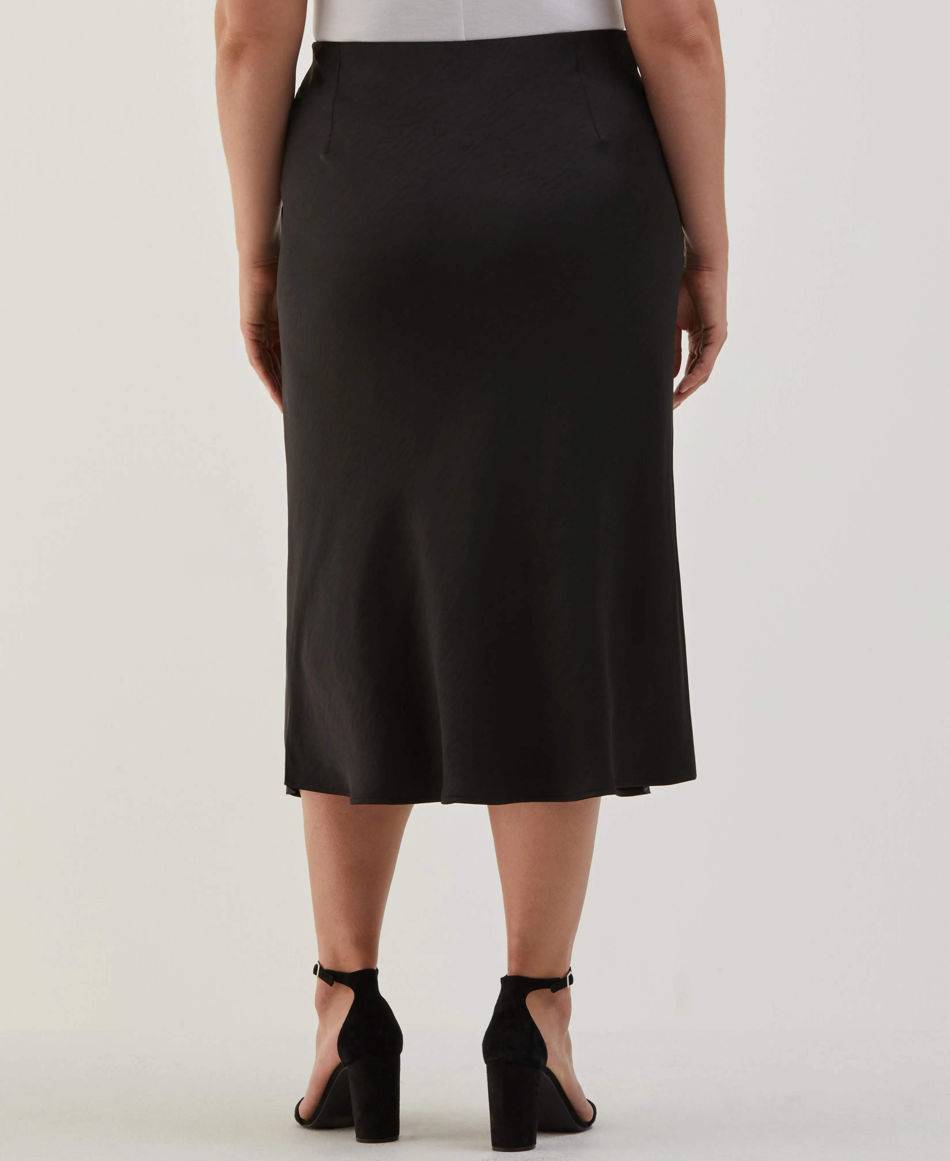 Plus Size Shine Midi Bias Skirt