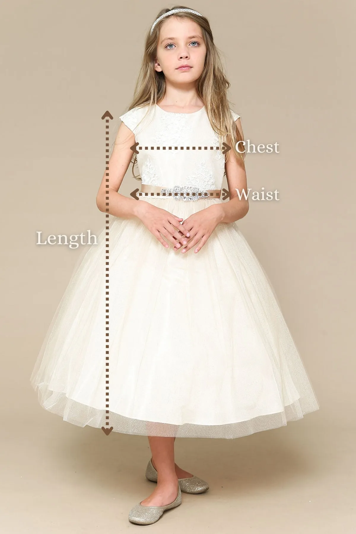 Rossybell Satin & Tulle Baby Dress with Satin Sash & Flower